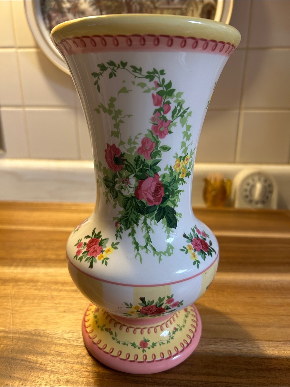 Laura Ashley FTD Floral Accent Vase - Pink and Yellow